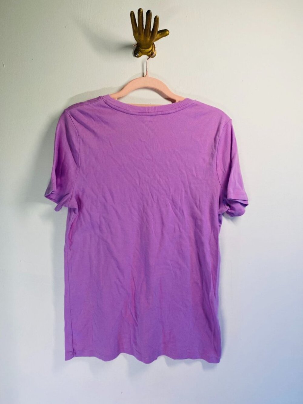 Merona Purple Short Sleeve V-Neck T-Shirt XL Cotton Blend Casual Basic - Picture 4 of 4